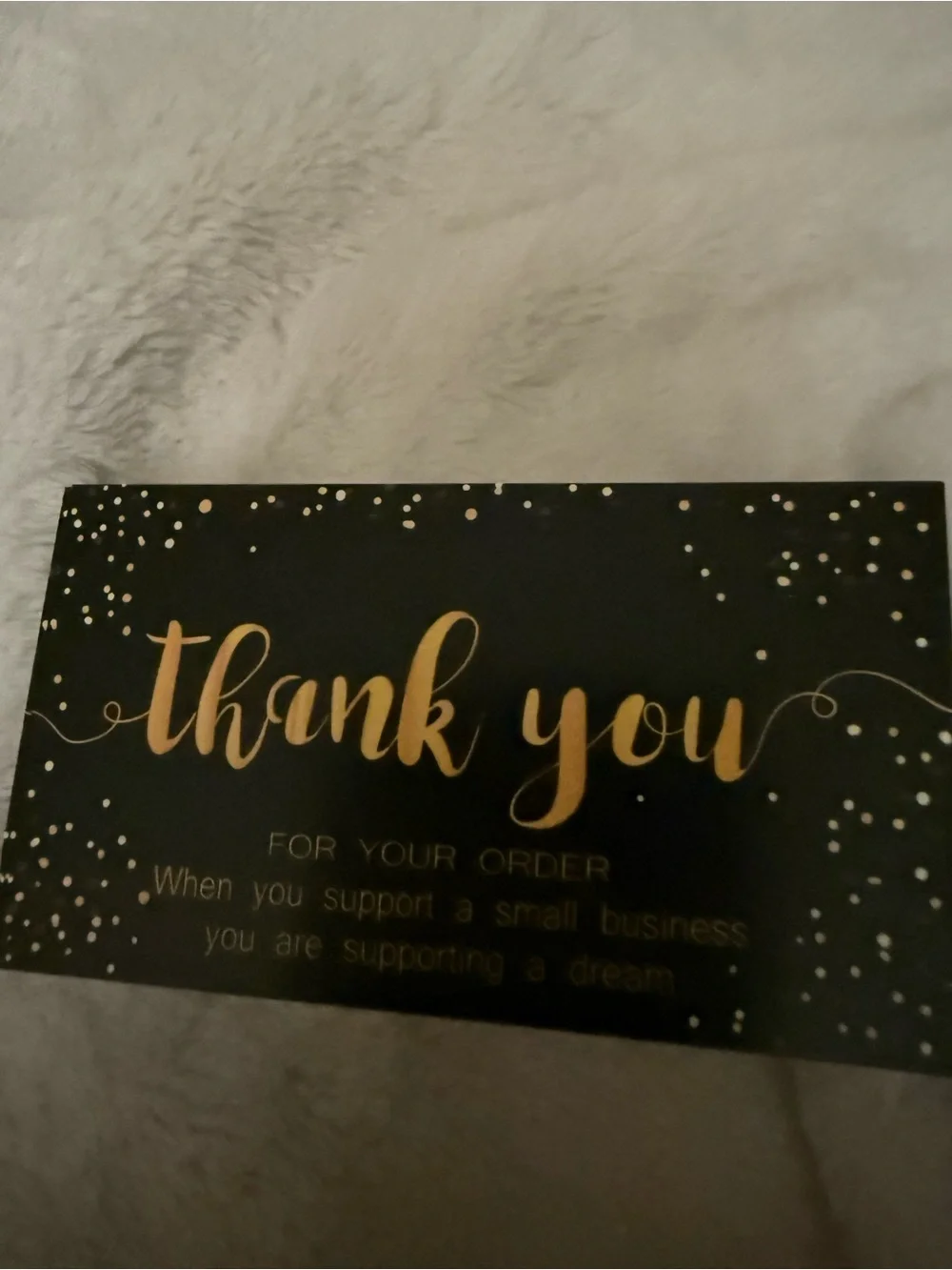 40 Thank You Cards - Black with Gold Foil Script - Small Business Packaging